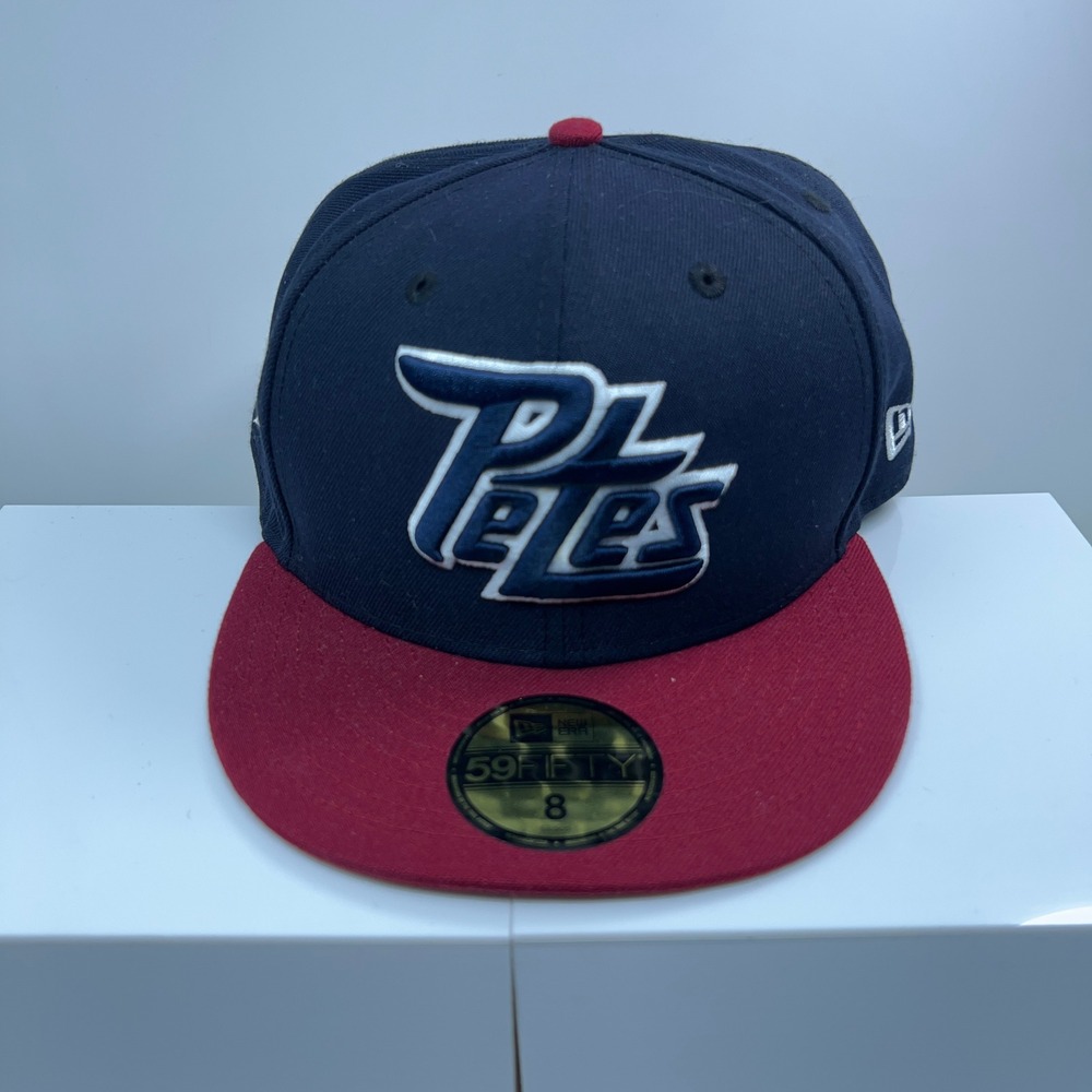 New Era Mens 8 Navy Red Peterborough Petes 50th Anniversary 59FIFTY Fitted Hat